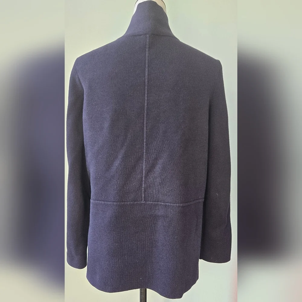 Talbots Navy Blue ribbed button-up cardigan/ spring jacket Petite sz 1XP - Picture 5 of 10